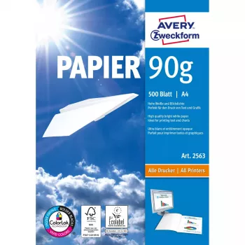 Papel de impresora A4 Avery 90 g/m² 500 hojas