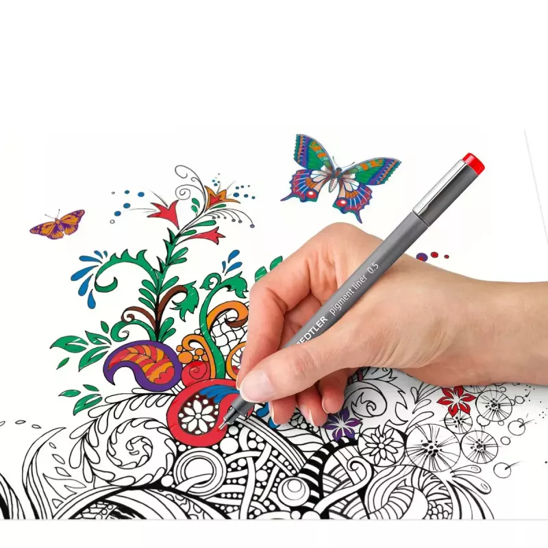 Staedtler Pigment Liner 308 rotulador fino, 0,5 mm, estuche de 6