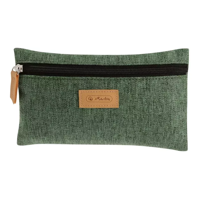 Estuche blando Herlitz GREENline poliéster verde gris 210x15x123 mm