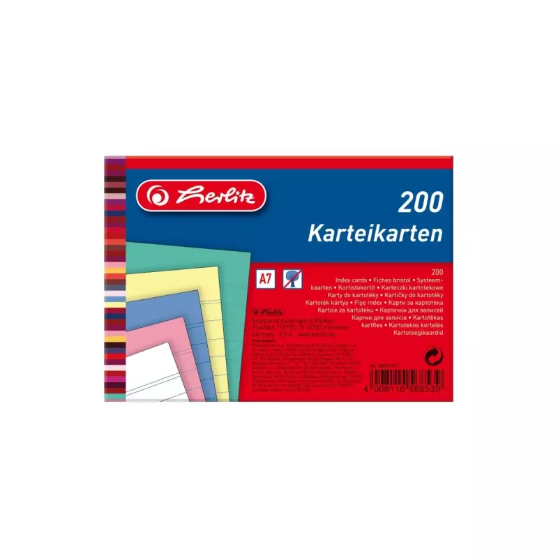 Fichas Herlitz 50019373 azul rosa rojo rosado