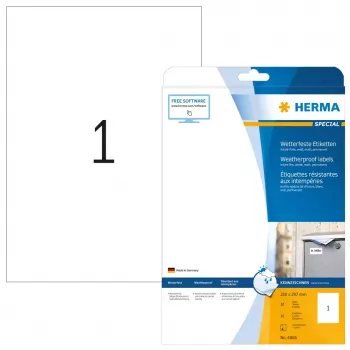 Etiqueta autoadhesiva para impresora HERMA Etiquetas inkjet A4 210x297 mm película blanca mate resistente a la intemperie 10 uds.
