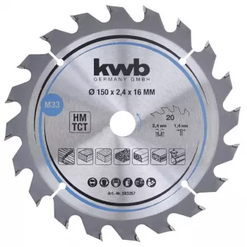 Disco de sierra circular KWB 583357 15 cm para madera dura contrachapado madera blanda