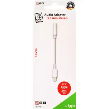 Cable de audio 2GO 797140 0,1 m 3,5 mm Lightning blanco