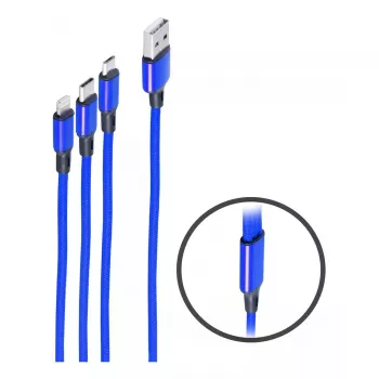 Cable USB ShiverPeaks BS14-50071 1,2 m USB A/USB C / Micro-USB B azul