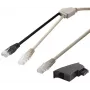 Goobay 95286 cable adaptador TAE, 2x RJ45 a RJ45 (8P8C) / TAE-F, 3 m, negro/gris