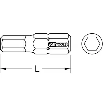 Punta de destornillador KS Tools 910.2259 Hex acero inoxidable 25 mm