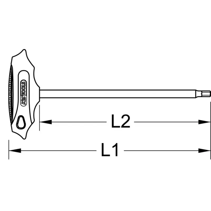 KS Tools ERGOTORQUEplus llave RIBE con mango en T, 5 mm, extralarga (158.5122)