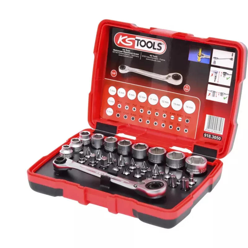 Juego de vasos KS Tools 918.3050 31 piezas acero cromo-vanadio