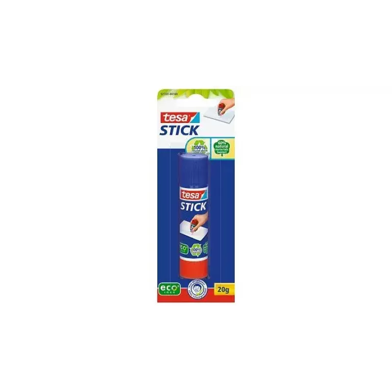 tesa ecoLogo Stick barra de pegamento, 10 g, expositor de mostrador de 24 uds.