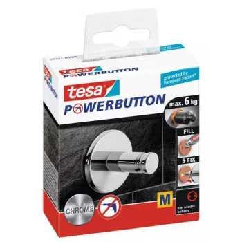 Gancho universal TESA Powerbutton 59321 cromado