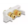 Delock Easy 45 módulo Snap-in, 2 x Binding Post, anillo de color rojo/negro, blanco RAL 9003 (81397)