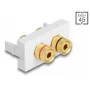 Delock Easy 45 módulo Snap-in, 2 x Binding Post, anillo de color rojo/negro, blanco RAL 9003 (81397)