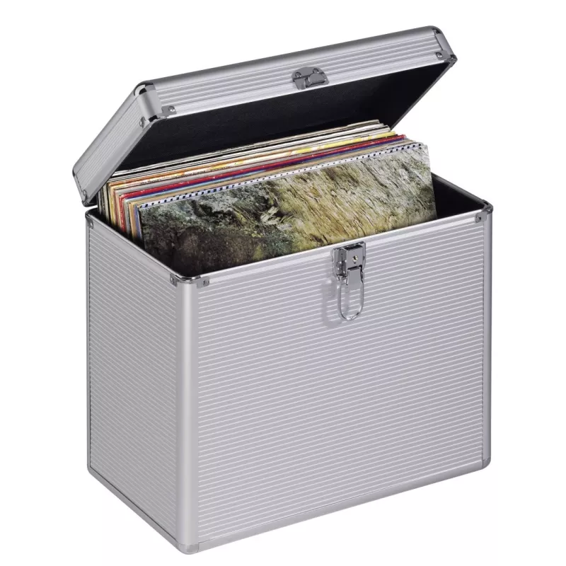 Hama 00181435 maletín de almacenamiento Microgroove para discos de vinilo plateado