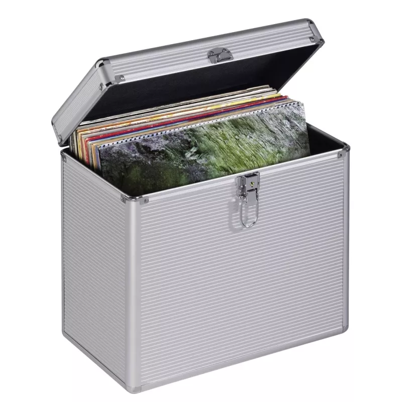Hama 00181435 maletín de almacenamiento Microgroove para discos de vinilo plateado