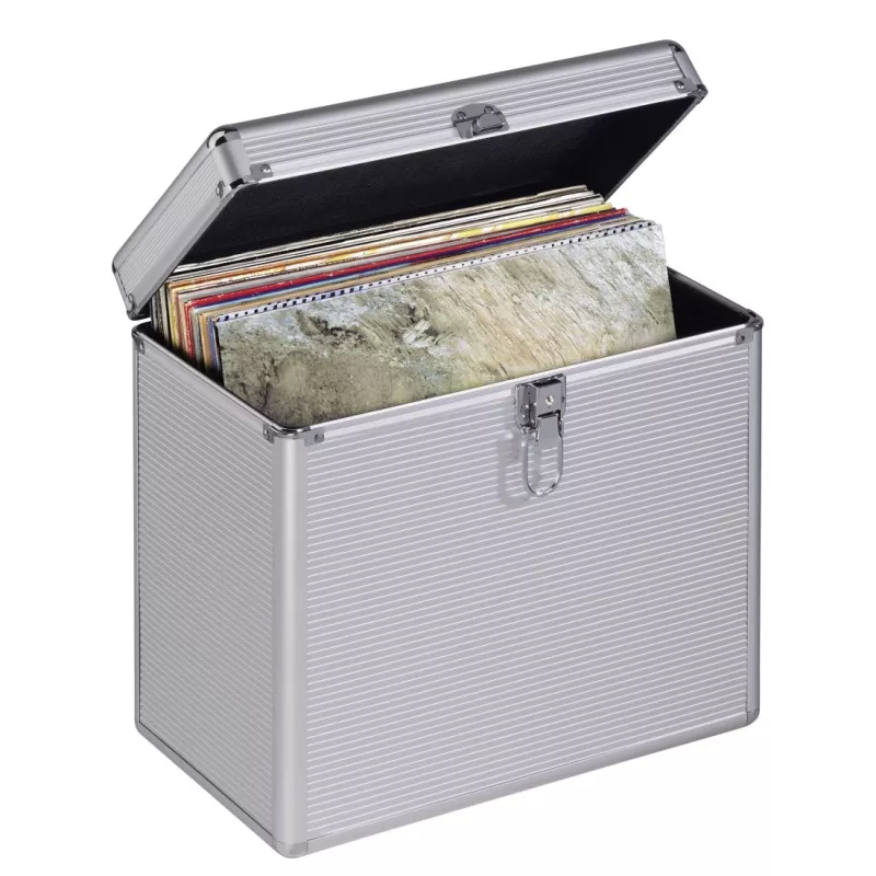 Hama 00181435 maletín de almacenamiento Microgroove para discos de vinilo plateado