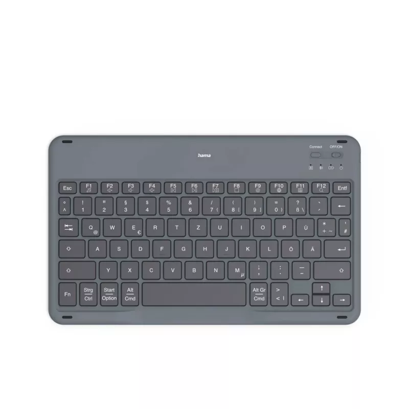 Hama Travel 500 funda con teclado Bluetooth para tabletas de 7–11 pulgadas, QWERTZ (DE), negra