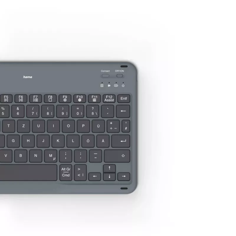 Hama Travel 500 funda con teclado Bluetooth para tabletas de 7–11 pulgadas, QWERTZ (DE), negra