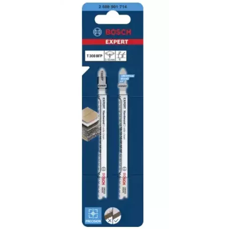 Hoja de sierra de calar Bosch T 308 BFP bimetal 2 unidades para placas de estratificado