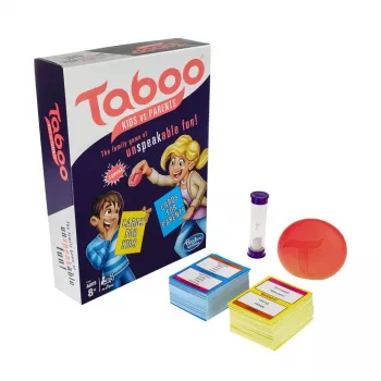 Hasbro Taboo Kids vs. Parents, 8 años, juego familiar