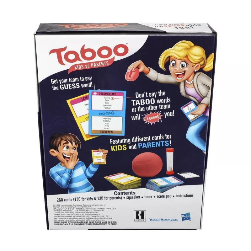 Hasbro Taboo Kids vs. Parents, 8 años, juego familiar