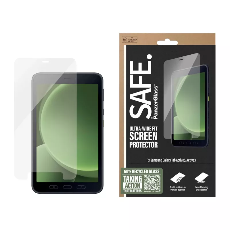 PanzerGlass SAFE. by ® protector de pantalla Samsung Galaxy Tab Active5 | Active3 | Ultra-Wide Fit