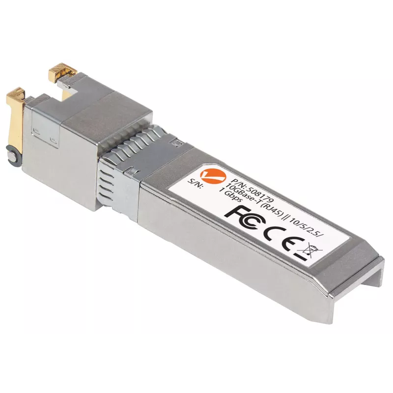 Módulo transceptor Intellinet, 10 Gigabit cobre SFP+, puerto 10GBase-T (RJ45), 30 m, velocidad de transferencia de datos de hasta 10 Gbit/s con cableado Cat6a, Ethernet, fibra/óptica, compatible con MSA, equivalente a Cisco MA-SFP-10G-T, tres años de garantía