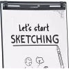 Papelera de flipchart móvil con base redonda Legamaster SKETCH EASY – acero, 5 ruedas, 720×600 mm