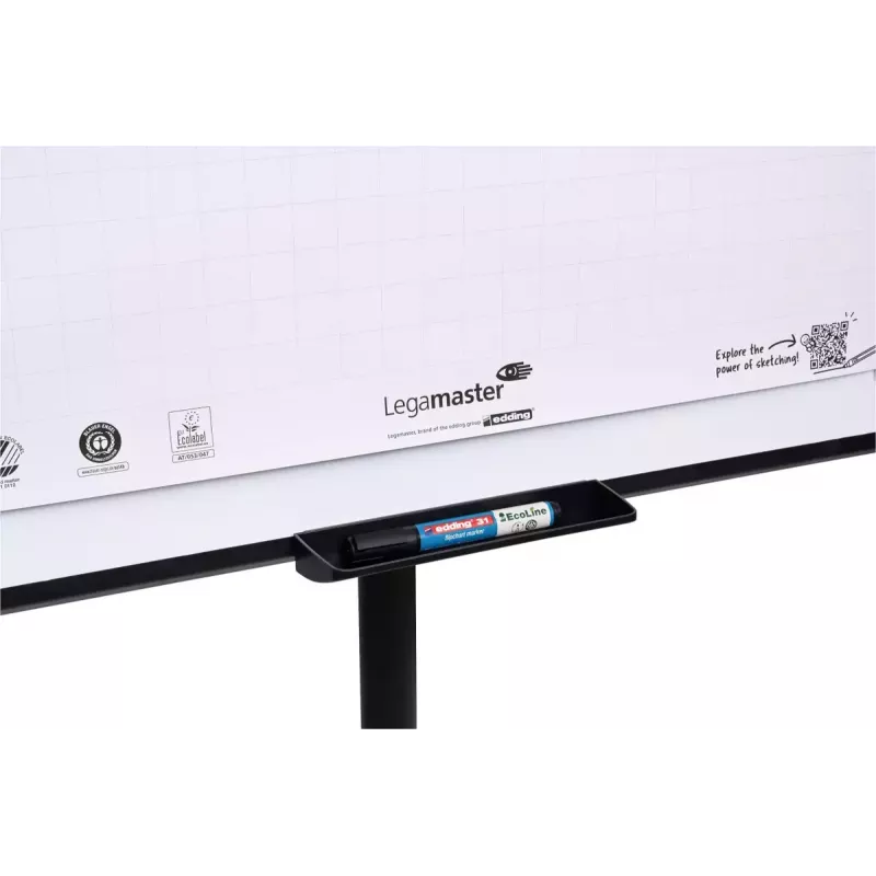 Papelera de flipchart móvil con base redonda Legamaster SKETCH EASY – acero, 5 ruedas, 720×600 mm