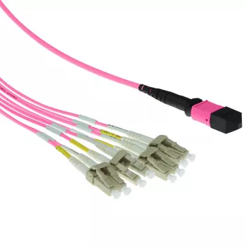 ACT cable de conexión fanout multimodo 50/125 OM4 de 2 metros 1x conector hembra MTP - 4x LC dúplex 8 fibras