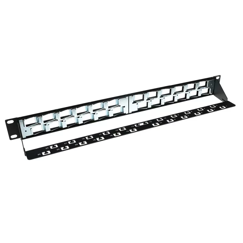 ACT Patch panel de 24 puertos Keystone de 45 grados sin conectores