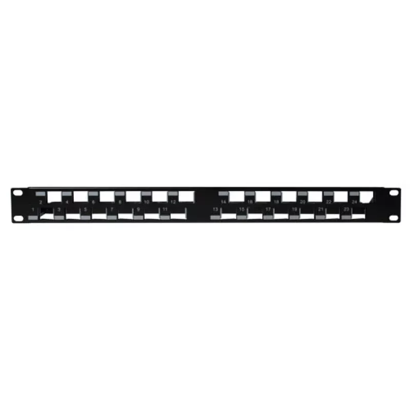 ACT Patch panel de 24 puertos Keystone de 45 grados sin conectores