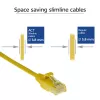 ACT Cable de red Slimline DataCenter U/UTP CAT6 LSZH amarillo de 0,25 m con conectores RJ45, sin lengüeta