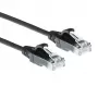 Cable de parcheo slimline para centro de datos ACT negro 10 metros LSZH U/UTP CAT6 con protección de lengüeta y conectores RJ45