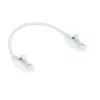 Cable de parcheo slimline para centro de datos ACT blanco 0,25 m LSZH U/UTP CAT6 con protección de lengüeta y conectores RJ45