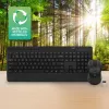 Conjunto de teclado y ratón inalámbrico ACT (Qwerty), clic silencioso, ecológico, fabricado con materiales reciclados