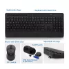 Conjunto de teclado y ratón inalámbrico ACT (Qwerty), clic silencioso, ecológico, fabricado con materiales reciclados