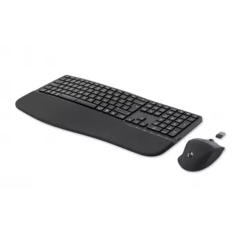 Conjunto de teclado y ratón HP 680 Comfort Dual-Mode, tamaño completo (100%), inalámbrico, RF Wireless + Bluetooth, QWERTY, negro, ratón incluido