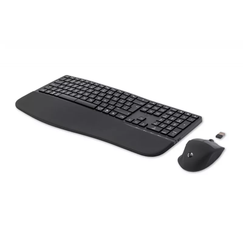 Conjunto de teclado y ratón HP 680 Comfort Dual-Mode, tamaño completo (100%), inalámbrico, RF Wireless + Bluetooth, QWERTY, negro, ratón incluido