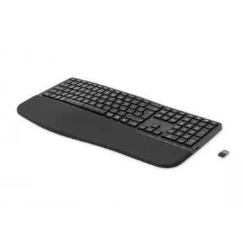 Teclado HP 680 Comfort Dual-Mode, tamaño completo (100%), inalámbrico, RF Wireless + Bluetooth, QWERTY, negro