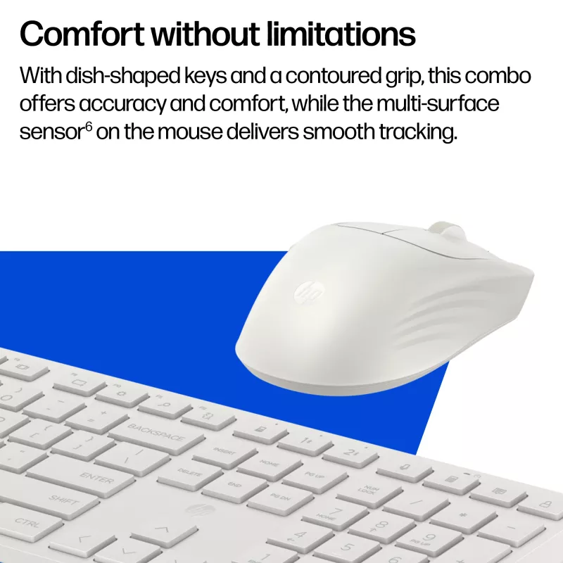 HP 490C Multi-Device Dual-Mode Combo de teclado y ratón, blanco