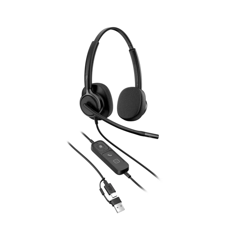 Auriculares estéreo con cable HP Poly Mission 425 USB — Bulk, peso 132 g