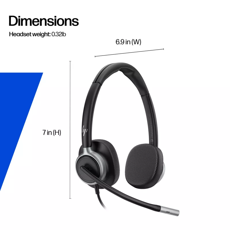Auriculares USB estéreo con cable HP Poly Mission 625 — circumaurales, 147 g, conexión USB (Bulk)