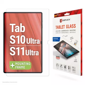 Displex Tablet Glas (9H) para Samsung Galaxy Tab S10 Ultra/S11 Ultra, marco de montaje Eco, irrompible