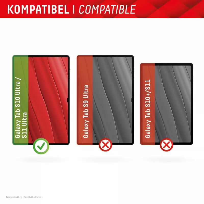 Displex Tablet Glas (9H) para Samsung Galaxy Tab S10 Ultra/S11 Ultra, marco de montaje Eco, irrompible