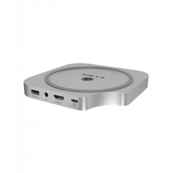 ICY BOX estación de acoplamiento USB Type-C 7 en 1 con ranura M.2 NVMe, SSD, tarjeta de memoria, M.2, 4 TB, USB 3.2 Gen 2 (3.1 Gen 2) Type-C, plateado, aluminio