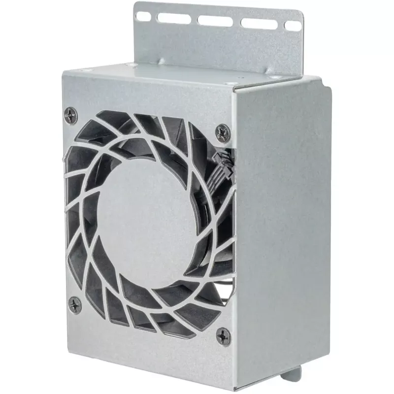 Disipador de CPU SILVERSTONE RAC45-FC-801 compacto ventilador de 80 mm, plateado/negro