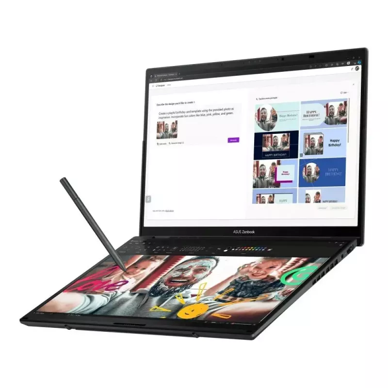 Portátil ASUS Zenbook Duo UX8406CA-QL121W — Ultra 7 2x 14,0 inch OLED FHD táctil 60 Hz, 32 GB LPDDR5X, 1 TB SSD, Intel Arc, 75 WHr, Cam 1080p