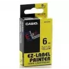 Cinta de etiquetas CASIO XR-6YW1 — 6 mm x 8 m, texto negro sobre fondo amarillo, cartucho negro