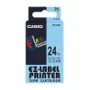 Cinta de etiquetas CASIO XR-24X1 — negro sobre transparente, 24 mm × 8 m