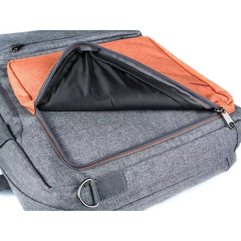 Bolso messenger MODECOM RENO para portátiles de 15,6 inch (39,6 cm), nailon, gris/naranja